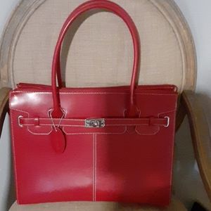 Genuine leather tote bag.